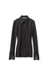 alexander wang crystal cuff shirt in stretch jersey black