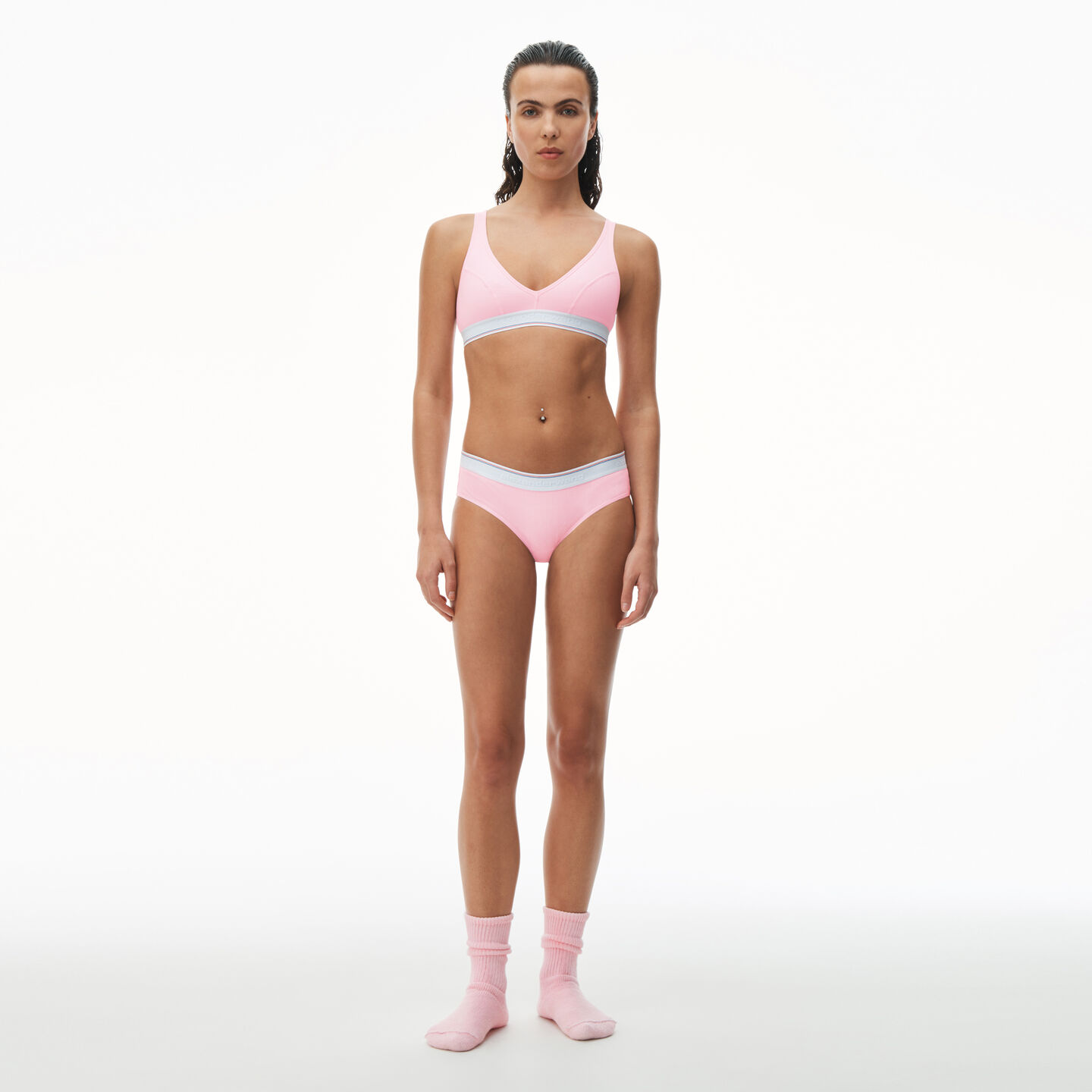Alexander Wang Brief Underwear In Ribbed Jersey In Light Pink