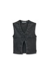 Alexander Wang faded black double v-neck tank top