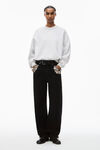 alexander wang puff logo sweatshirt in structured terry   light heather grey