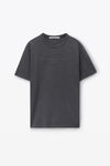 alexander wang embossed logo tee in compact jersey soft obsidian
