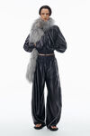 Alexander Wang navy grey oversize trackpants in satin faille jersey