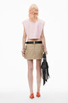 Alexander Wang ballerina pink logo embossed cropped vest in soft chenille