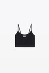 Alexander Wang black cropped ribbed cotton cami tank