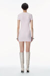 Alexander Wang cradle pink logo jacquard stretch short sleeve mini dress