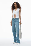 Alexander Wang vintage light indigo pre-styled denim jeans with pointelle waistband