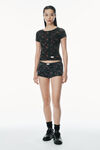Alexander Wang washed black multi 花卉图案低圆领 t 恤