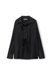alexander wang double layered top in silk  black