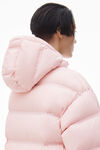 Alexander Wang light pink 短款格纹羽绒连帽衫