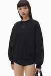 alexander wang 发泡徽标装饰硬挺毛圈布运动衫 black
