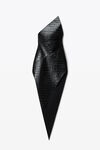 Alexander Wang black robe mi-longue en cuir croco gaufré à ourlet en pointe