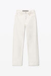 alexander wang ez - mid rise straight leg jean in denim vintage white