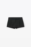 alexander wang 羊毛精裁修身迷你裤裙 black