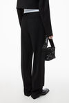 Alexander Wang black high-waist pleated pant with logo elastic