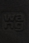 Alexander Wang black gants à logo en relief en laine extensible