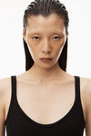 alexander wang logo elastic dress in ribbed jersey black