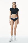 Alexander Wang navy 罗纹棉质短款 t 恤