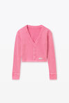Alexander Wang lotus pink rosa cardigan in waffelstrick