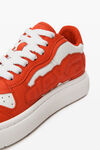 Alexander Wang white/red baskets en cuir grainé effet 3d