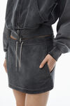 Alexander Wang washed caviar crystal hotfix tube skirt in organic cotton terry
