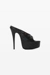 alexander wang destiny 150 牛皮鳄鱼纹压花凉鞋 black
