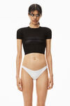 alexander wang logo mesh tee in compact nylon black