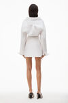 alexander wang crystal tie twist dress in cotton poplin white