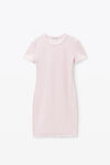Alexander Wang cradle pink logo jacquard stretch short sleeve mini dress