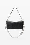 Alexander Wang black black memory leather ricco slim flap bag