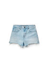 alexander wang bite shorts in pebble bleach denim bleach