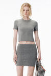 Alexander Wang heather grey grey wool-blend hotfix logo tee