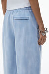 Alexander Wang washed pale blue puff logo sweatpant in structured terry