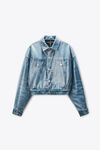 Alexander Wang vintage marbled blue vintage-effect marbled blue layered trucker jacket