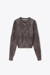 Alexander Wang brown argyle-cardigan aus wollmischgewebe mit hotfix-strass