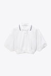 Alexander Wang white cropped cinched cotton polo