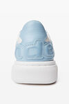 Alexander Wang white/blue puff pebble leather sneaker with logo