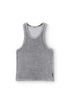 alexander wang 丝绒圆领背心上衣 washed charcoal