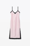 alexander wang lace slip dress in active stretch lycra sweet lilac