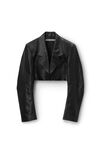 Alexander Wang black cropped blazer in linen chintz
