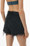 alexander wang bite short in grey aged denim grey aged