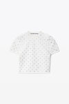 alexander wang 水晶尼龙短款徽标 t 恤 white