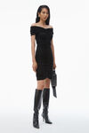 Alexander Wang black off-shoulder ruched dress