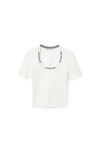 alexander wang jacquard logo tee in stretch knit soft white