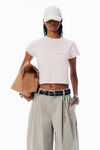 Alexander Wang light pink pink cotton shrunken logo tee