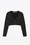 alexander wang 水晶尼龙 v 领短款开衫 black
