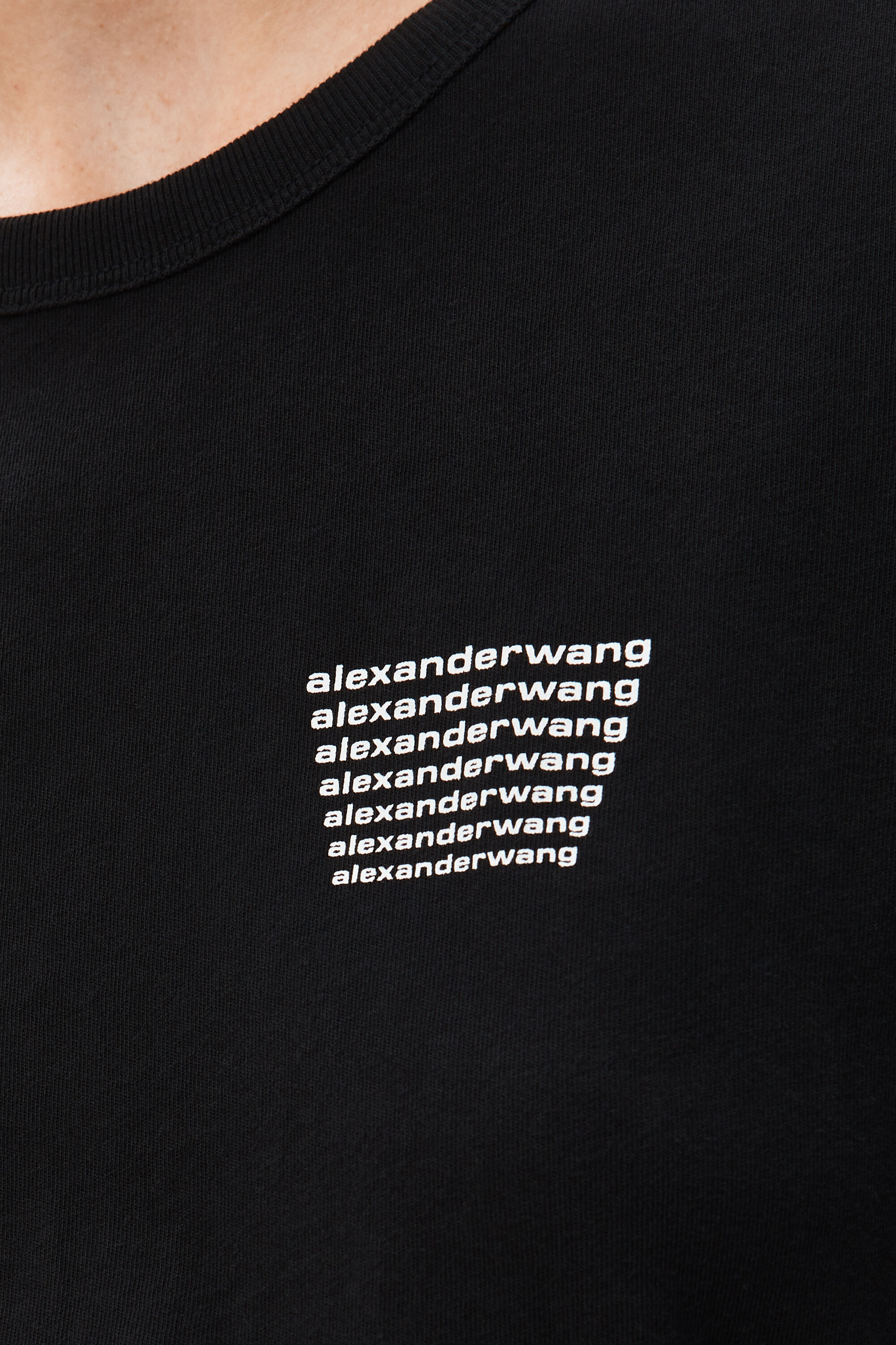 alexanderwang LONG-SLEEVE TEE IN HIGH TWIST JERSEY BLACK