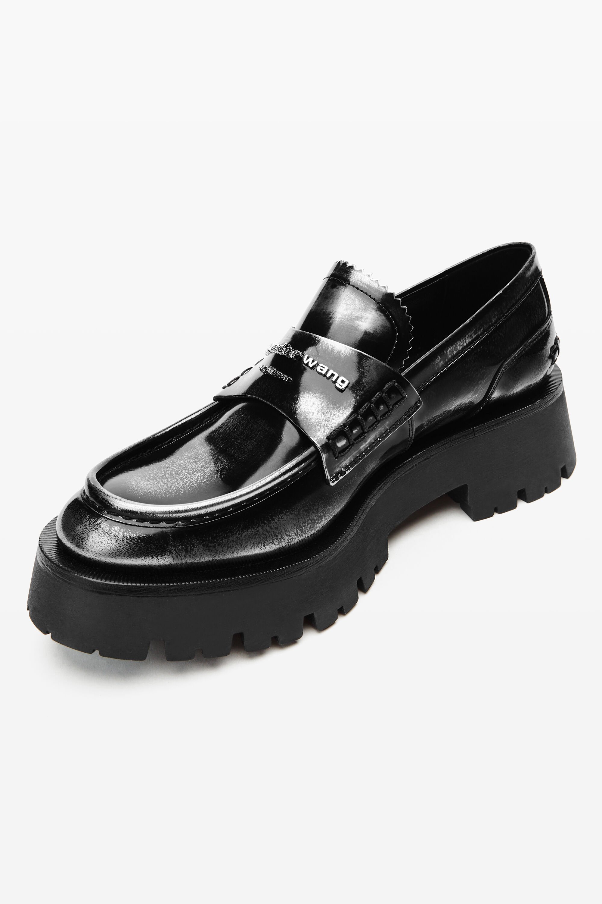 Black & Grey Box calf Carter Loafer in BLACK/GREY | alexanderwang®