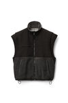 NYLON COMBO VEST IN PLUSH DOUBLE FLEECE