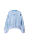 Alexander Wang washed pale blue puff logo sweatshirt in structured terry