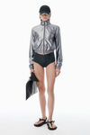 Alexander Wang alloy graue shrunken-kapuzenjacke